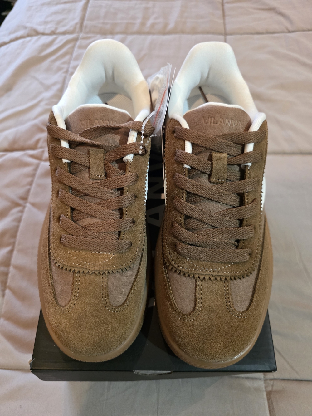 Vilanva Women Brown Suede Sneakers Size7 NWT